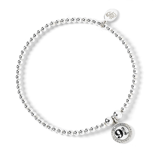 Harry Potter Platform 9 ¾ Ball Bead Bracelet - Sterling Silver With Crystals