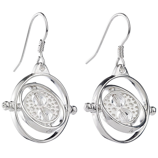 Harry Potter Time Turner Drop Earrings - Sterling Silver With Crystals