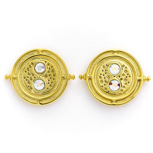 Harry Potter Gold Time Turner Stud Earring - Sterling Silver With Crystals