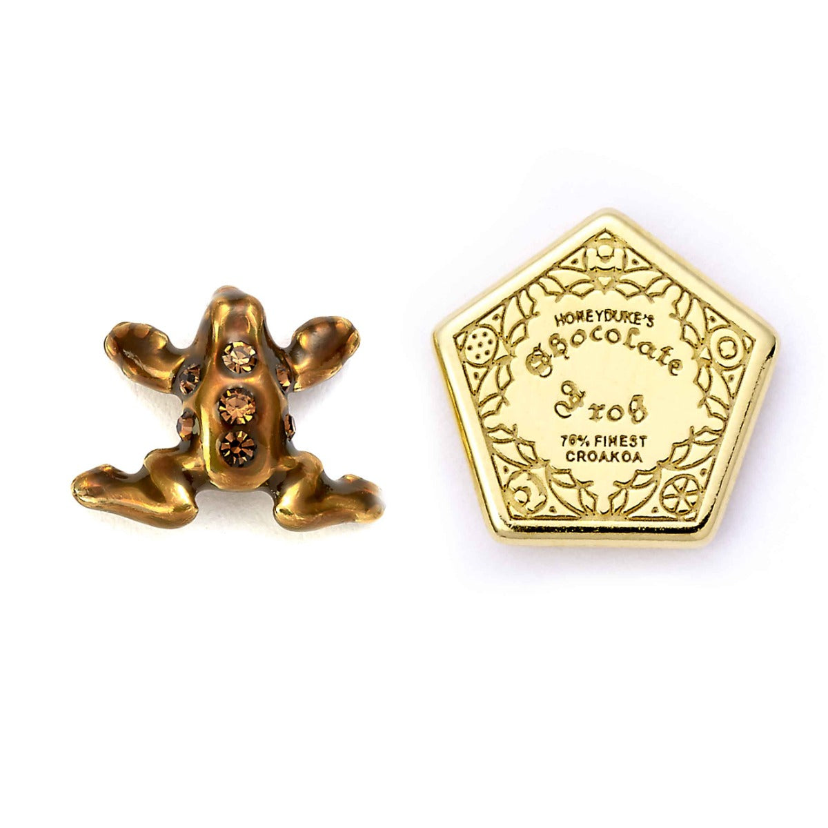 Harry Potter Chocolate Frog Stud Earrings - Sterling Silver With Crystals