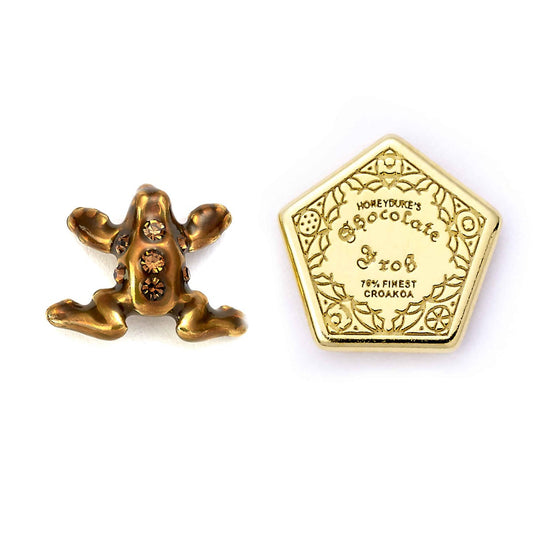 Harry Potter Chocolate Frog Stud Earrings - Sterling Silver With Crystals