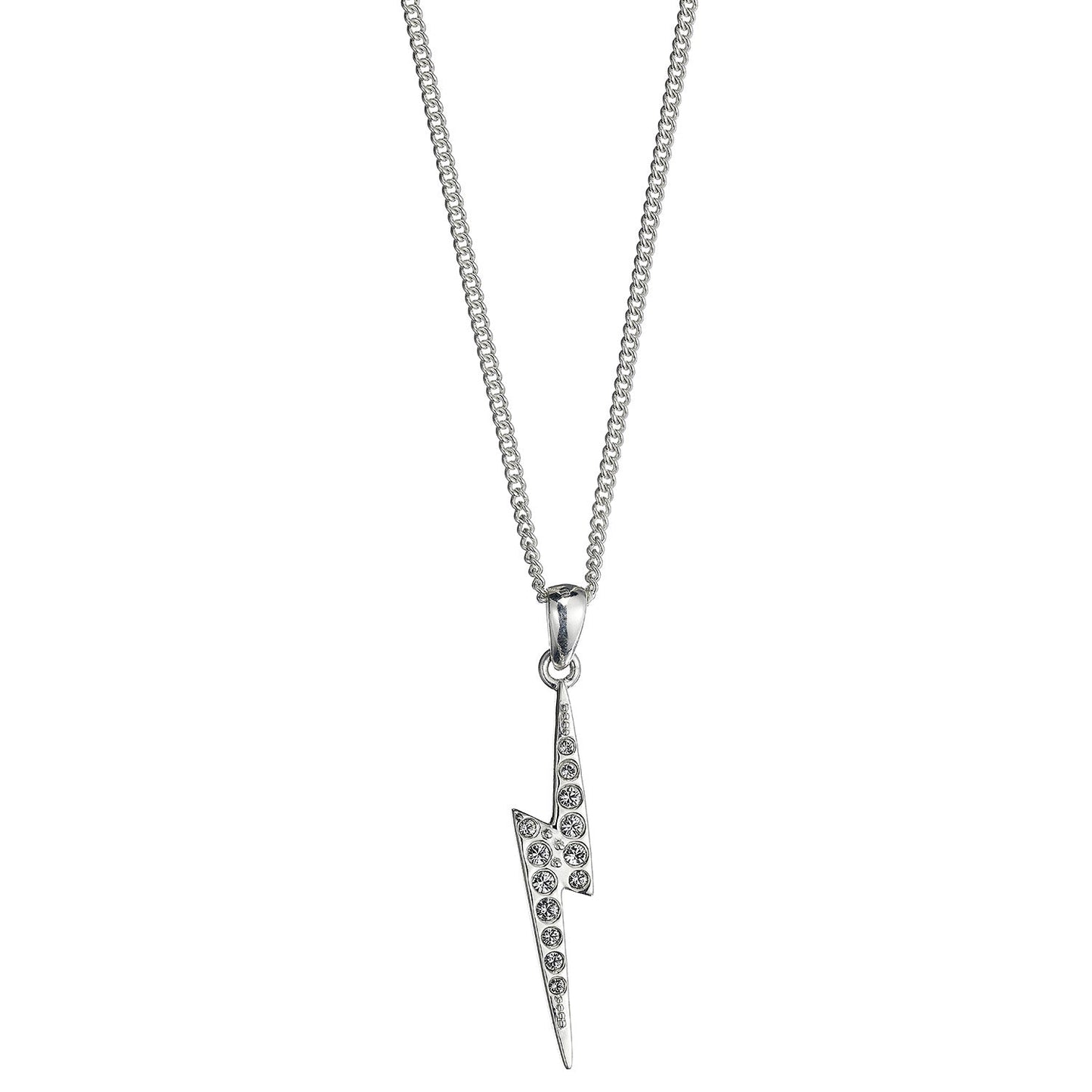 Harry Potter Lightning Bolt Scar Necklace - Sterling Silver With Crystals