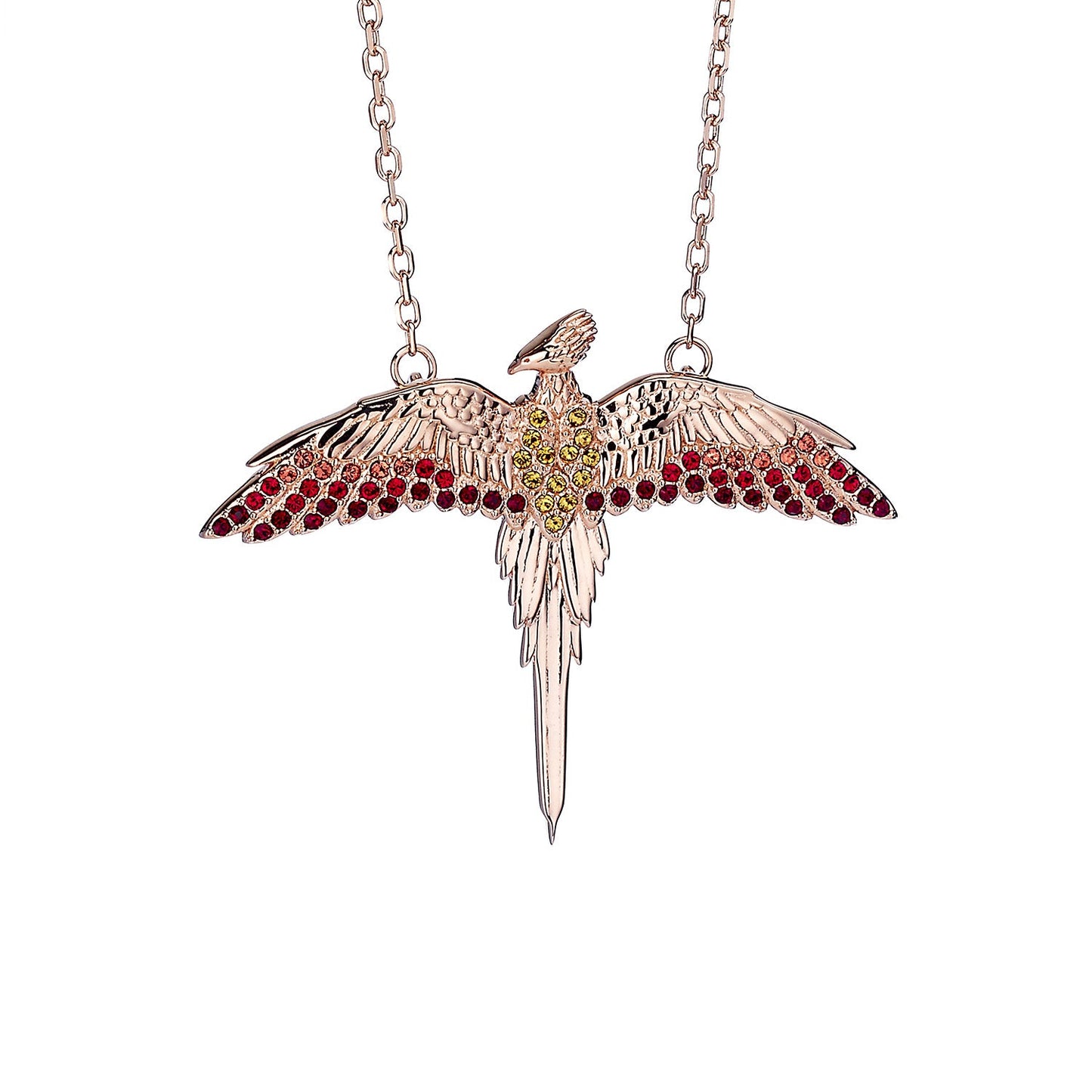 Harry Potter Fawkes Necklace - Sterling Silver With Crystals