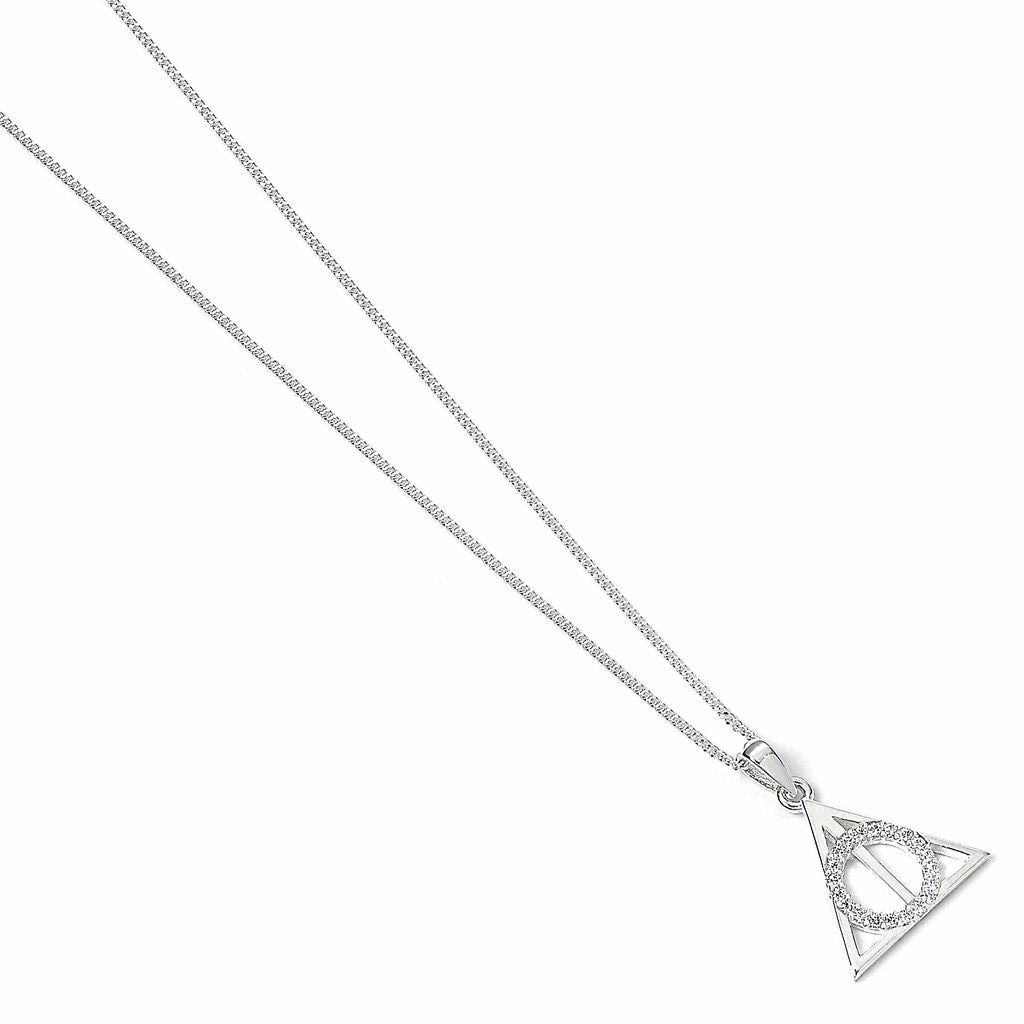 Harry Potter Deathly Hallows Necklace - Sterling Silver With Crystals