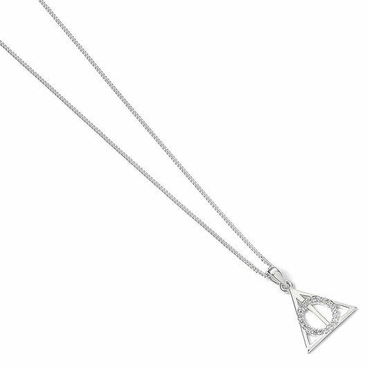 Harry Potter Deathly Hallows Necklace - Sterling Silver With Crystals