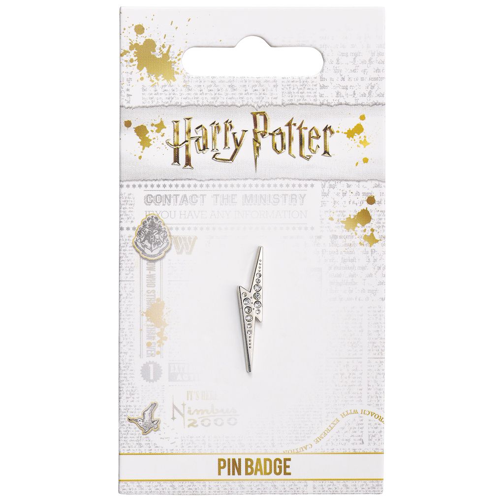 Harry Potter Lightning Bolt Pin Badge With Crystals