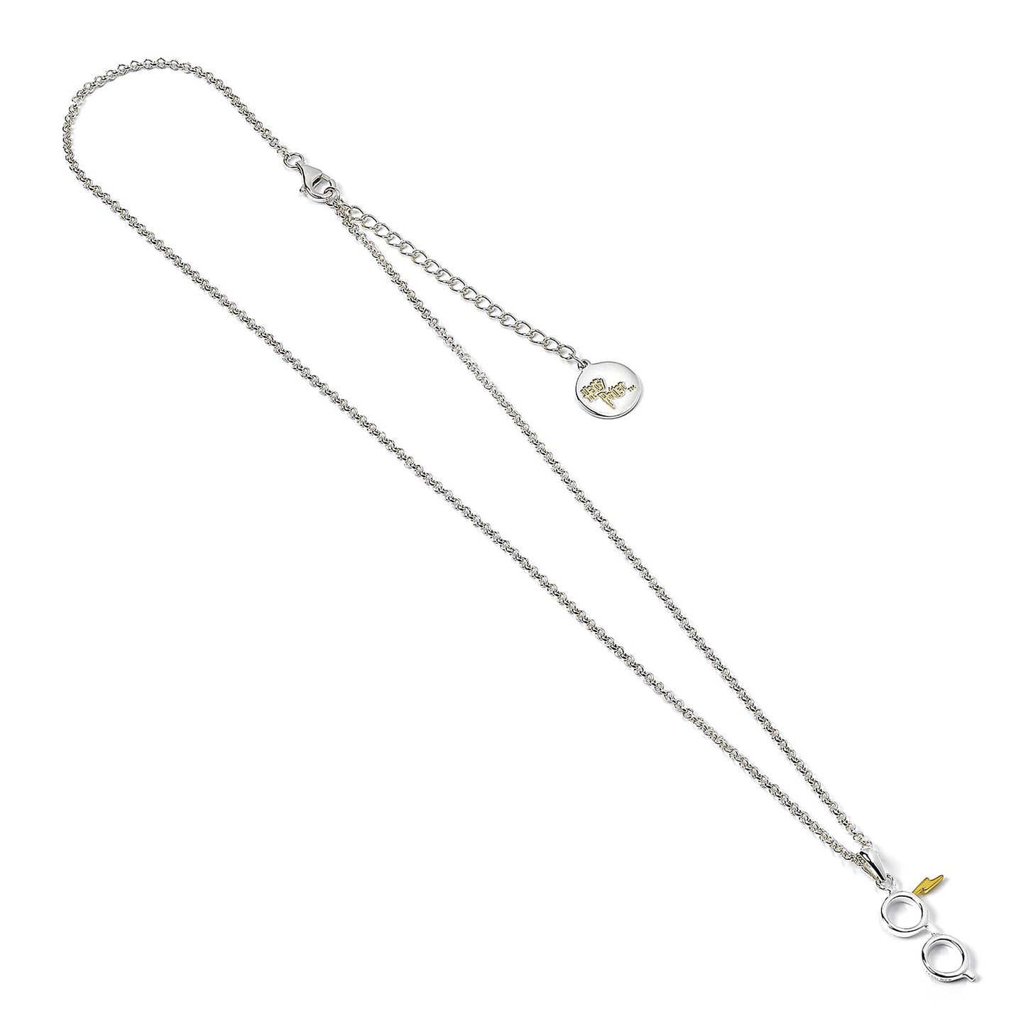 Harry Potter Glasses And Lightning Bolt Scar Necklace - Sterling Silver