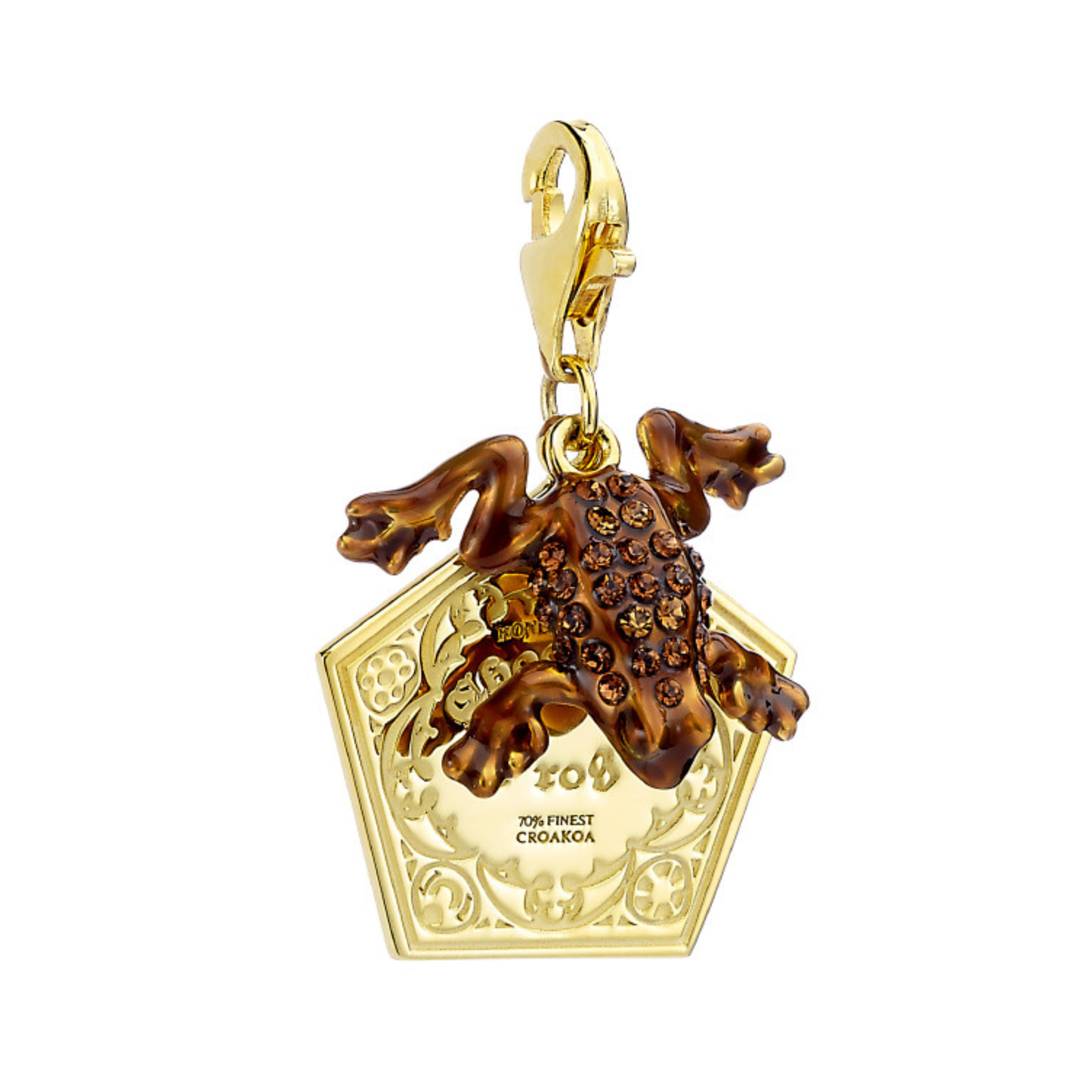 Harry Potter Chocolate Frog Charm - Sterling Silver With Crystals