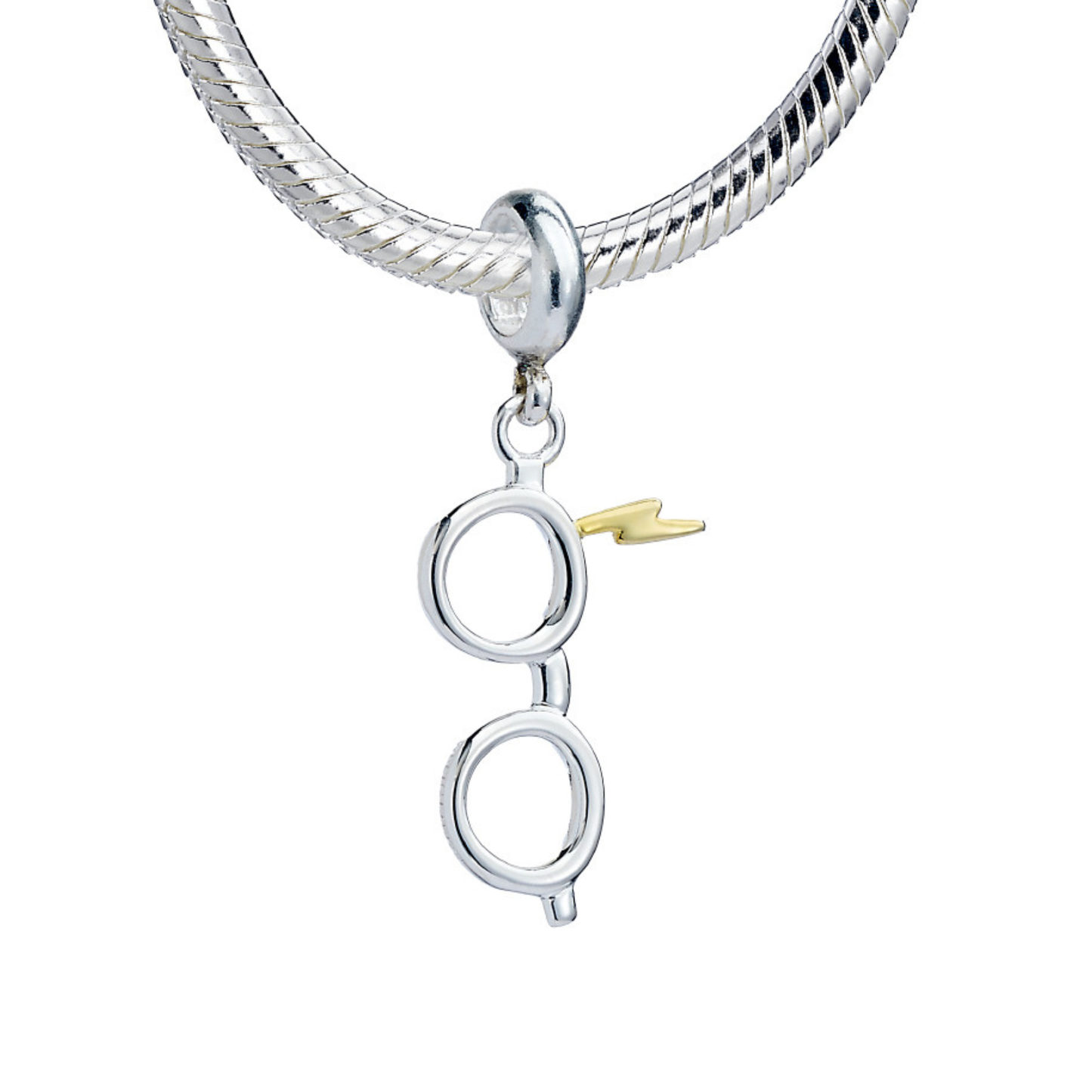Harry Potter Lightning Bolt And Glasses Charm - Sterling Silver