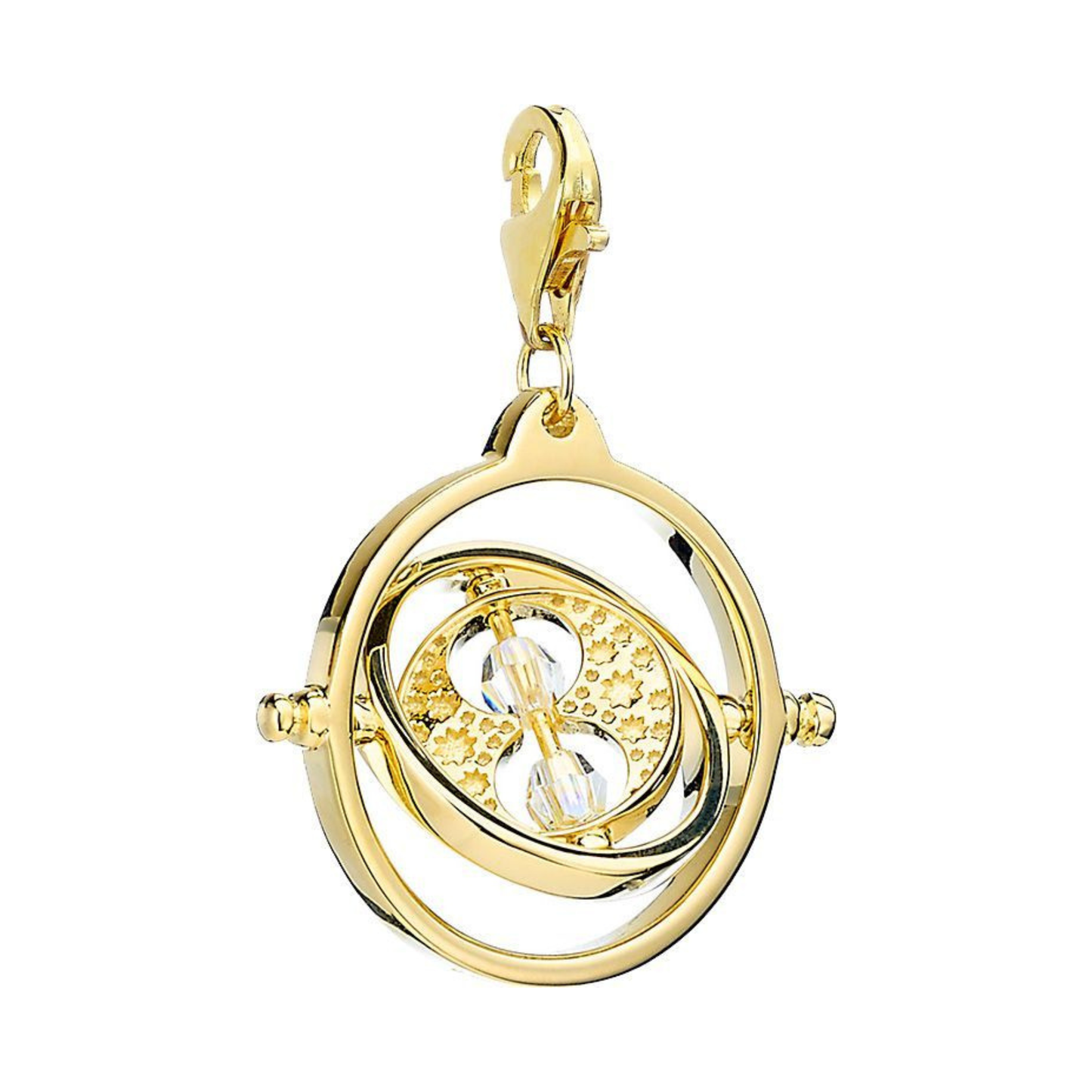 Harry Potter Gold Time Turner Charm - Sterling Silver With Crystals