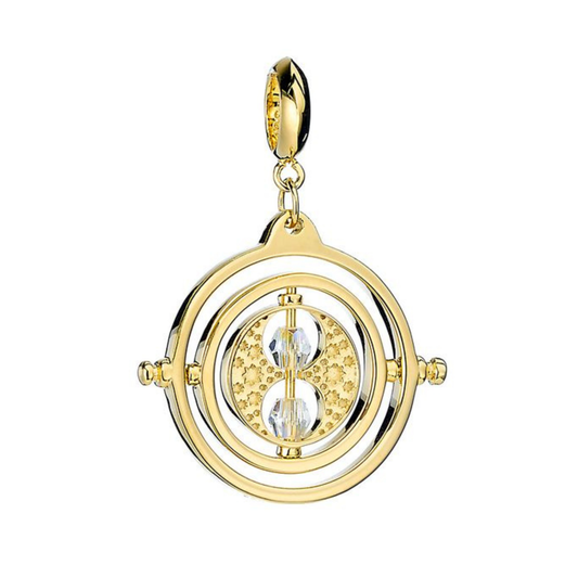 Harry Potter Gold Time Turner Charm - Sterling Silver With Crystals