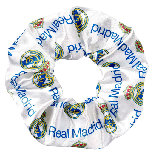 Real Madrid Football Club Blue And Yellow Logo Hair Scrunchie