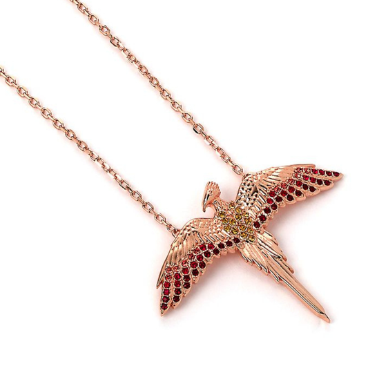 Harry Potter Fawkes Necklace - Sterling Silver With Crystals