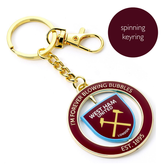 West Ham Football Club Spinning "I'm Forever Blowing Bubbles" Keyring