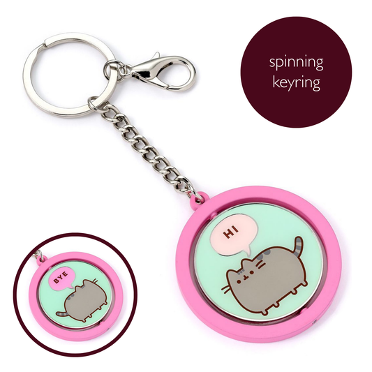 Pusheen The Cat "Hi , Bye" Spinning Keyring