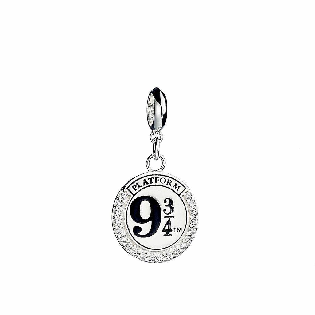 Harry Potter Platform 9 ¾ Charm - Sterling Silver With Crystals