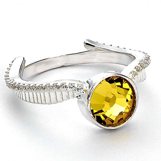 Harry Potter Golden Snitch Ring - Sterling Silver With Crystals