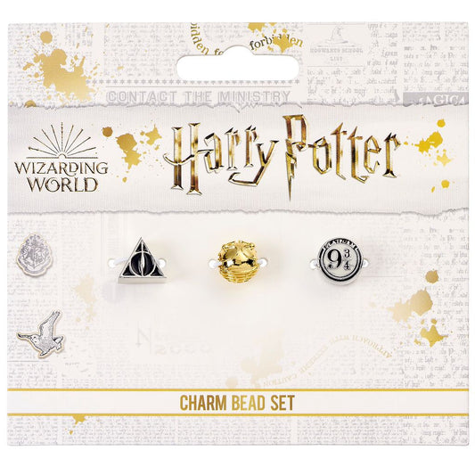 Harry Potter Charm Set - Deathly Hallows, Golden Snitch, Platform 9 ¾