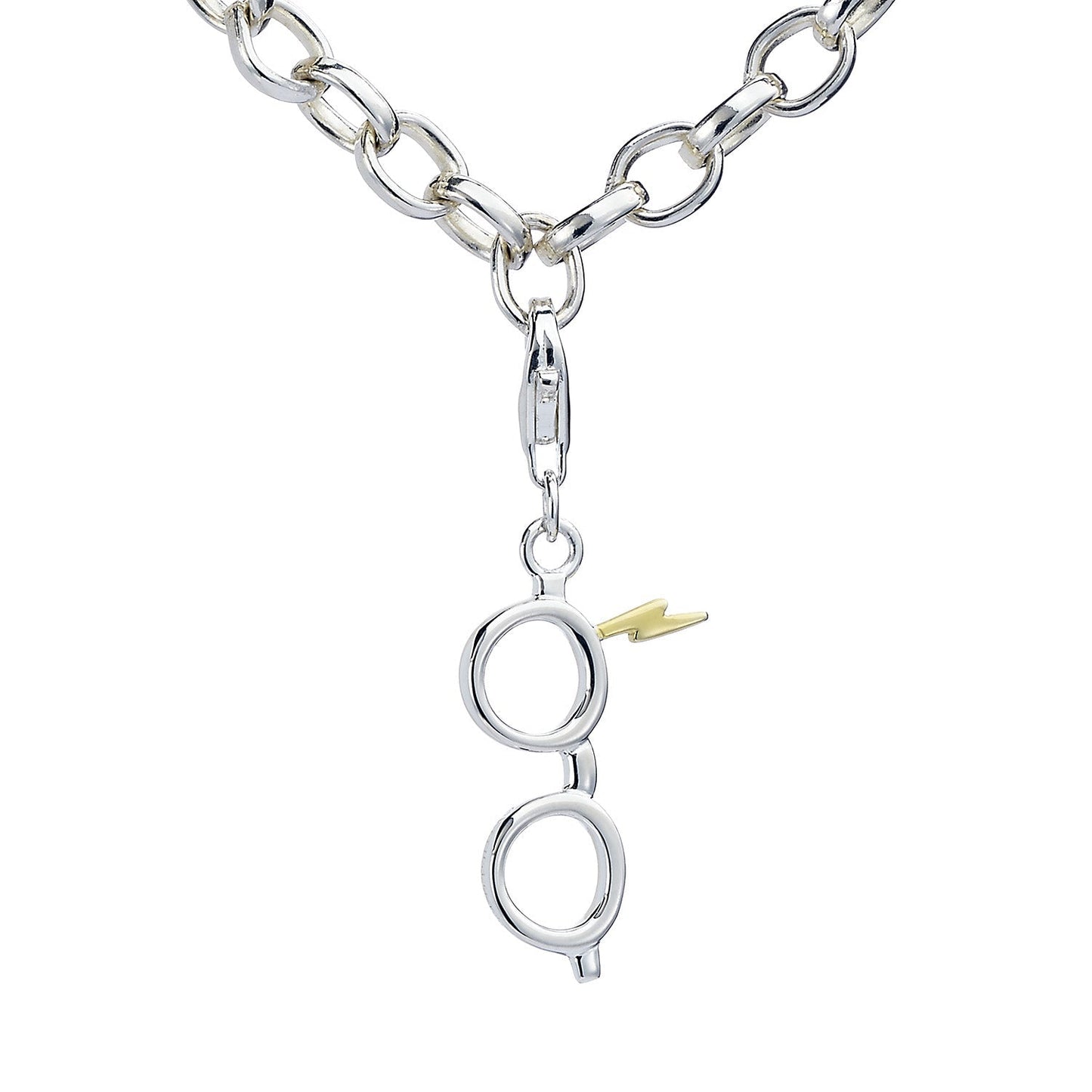 Harry Potter Lightning Bolt And Glasses Charm - Sterling Silver