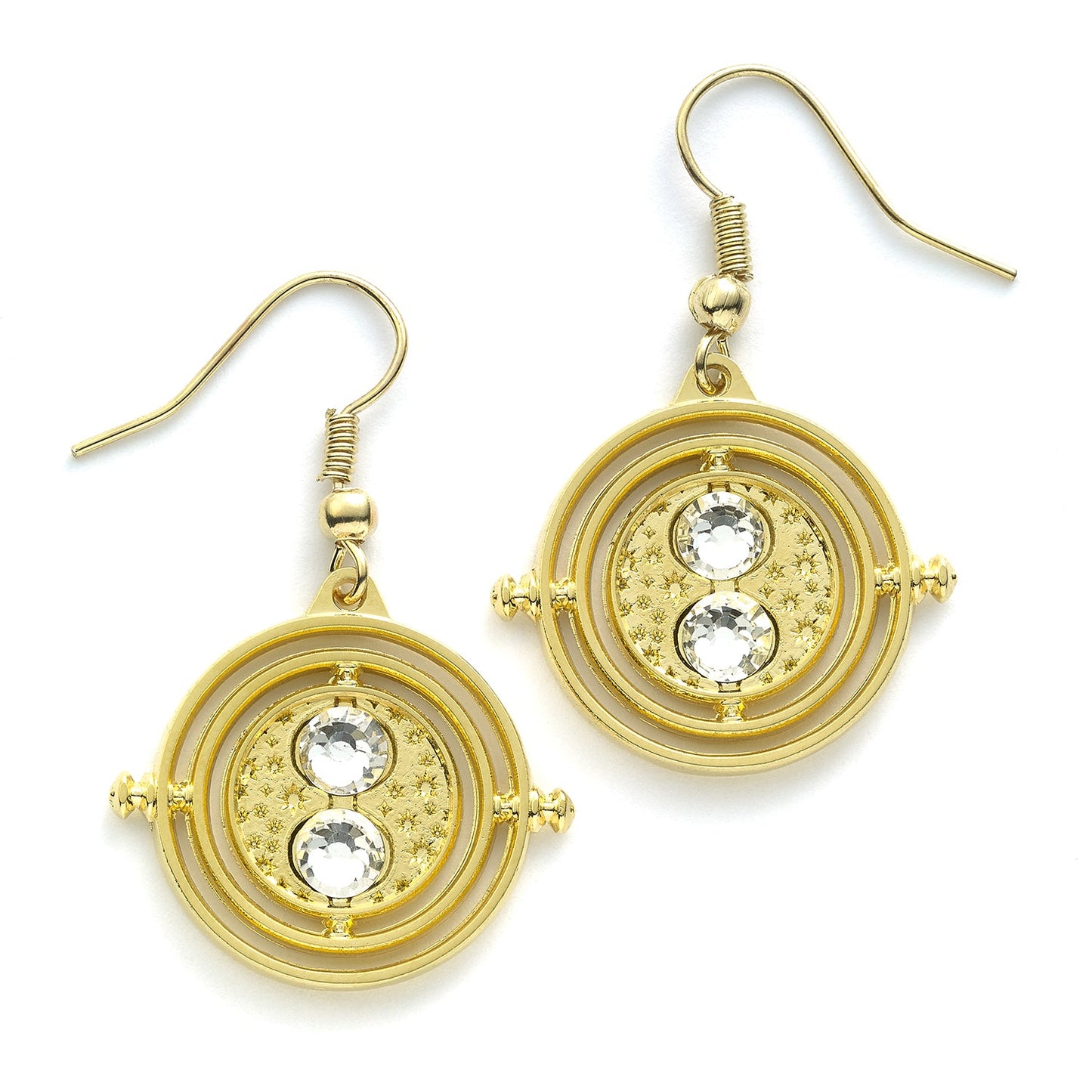 Harry Potter Gold Fixed Time Turner Drop Earrings