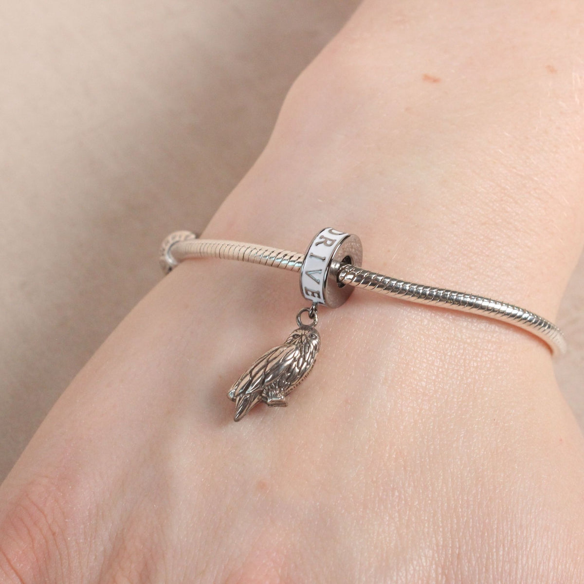 Harry Potter Hedwig Owl The Owl And Privet Drive Slider Charm - Sterling Silver