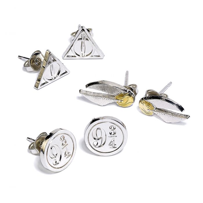 Official Stud Earrings Golden Snitch Deathly Hallows Platform 9 3 4 The Carat Shop