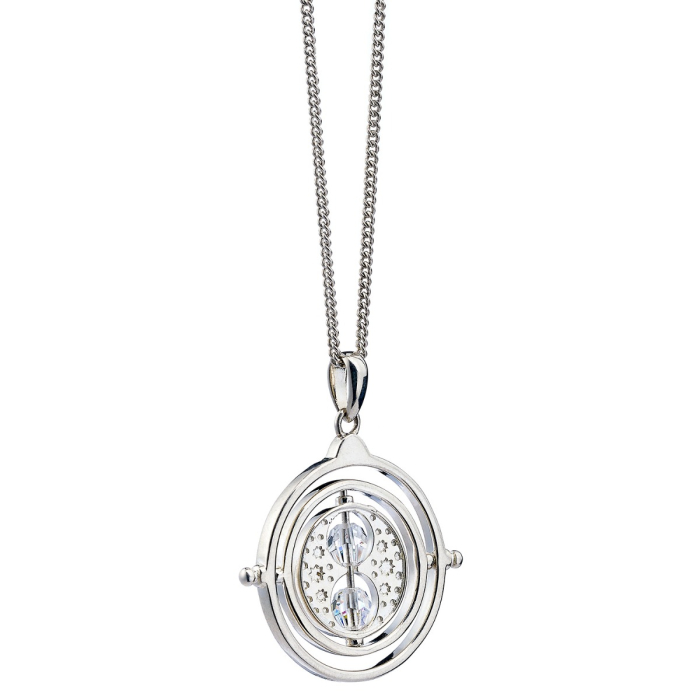 Sterling Silver Time Turner Necklace with Crystals The Carat Shop
