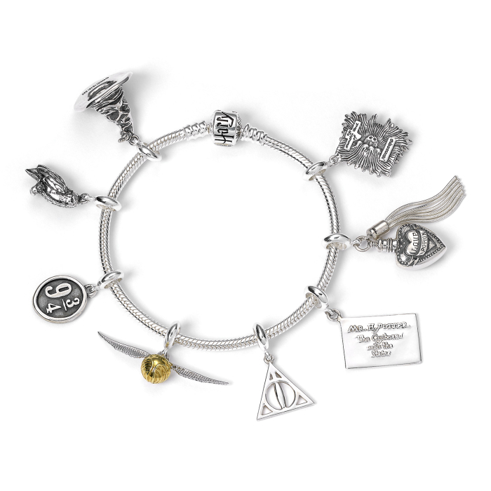 Sterling Silver slider charm Bracelet