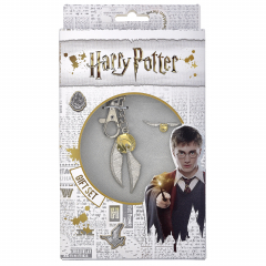 Harry Potter Golden Snitch Keyring and Pin Badge Set