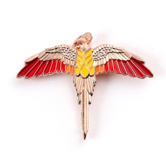 Official Harry Potter Rose Gold Plated Fawkes Pin Badge HPPB0113