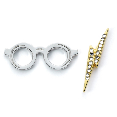 Official Harry Potter Glasses & Lightning Bolt Pin Badge HPPB0176