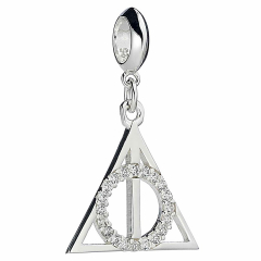 Harry Potter Sterling Silver Deathly Hallows slider charm with Crystal Elements BHPSC002-SC