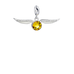 Harry Potter Sterling Silver Golden Snitch slider charm with Crystal Elements BHPSC004-SC