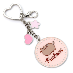 Pusheen the Cat Keyring with mini Charms - Silver