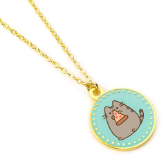 Pusheen the Cat Pizza Necklace - Gold