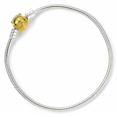 Harry Potter Gold Plated Golden Snitch Clasp Sterling Silver Slider Bracelet - SB0187-M