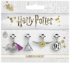 Harry Potter Golden Snitch/Deathly Hallows/Love Potion/Platform 9 3/4 Slider Charm Set HP0070