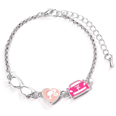 Barbie™️ Charm Bracelet with three classic Charms - Silhouette, Glasses and Corvette