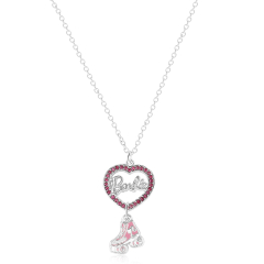 Barbie™️ Crystal Heart and Roller Skate Necklace