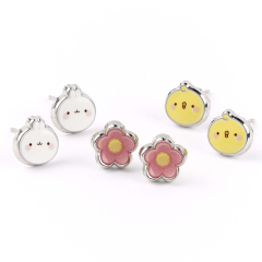 Molang and Piu Piu Stud Earring Set