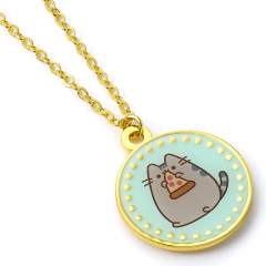 Pusheen the Cat Pizza Necklace - Gold