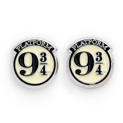 Official Harry Potter Platform 9 ¾ Silver Plated Stud Earrings WES0011